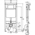 Viega 藏牆式水箱系統套裝：Prevista水箱連支架 (1140mm) + Visign for Style 20沖水面板 (鍍鉻色)